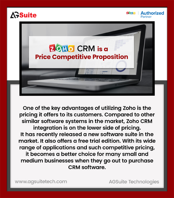 Zoho CRM is a Price Competitive Proposition